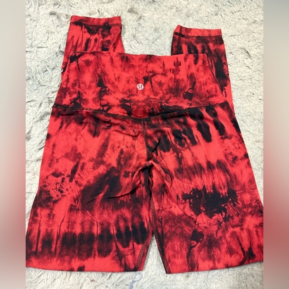 Lululemon align pant II 25” size 4 game day red black multi - Picture 3 of 8